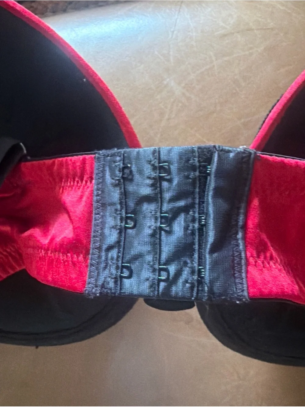 Frederick's of Hollywood Red and Black Lace Push-Up Bra